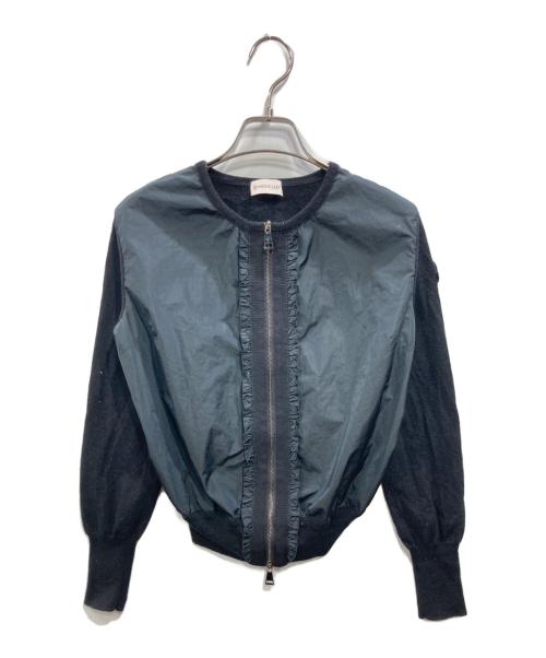 MONCLER（モンクレール）MONCLER (モンクレール) Cardigan Tricot フリルジップカーディガン ブラック サイズ:Ｓの古着・服飾アイテム