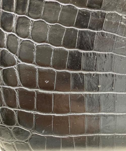 Salvatore Ferragamo（サルヴァトーレ フェラガモ）Salvatore Ferragamo (サルヴァトーレ フェラガモ) クロコ型押しハンドバッグ ブラックの古着・服飾アイテム