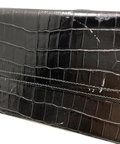 Salvatore Ferragamo（サルヴァトーレ フェラガモ）Salvatore Ferragamo (サルヴァトーレ フェラガモ) クロコ型押しハンドバッグ ブラックの古着・服飾アイテム