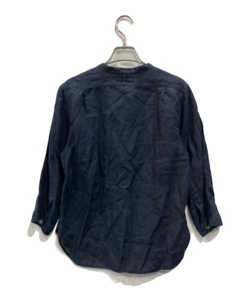 MARGARET HOWELL（マーガレットハウエル）MARGARET HOWELL (マーガレットハウエル) リネンバンドカラーシャツ ネイビー サイズ:2の古着・服飾アイテム