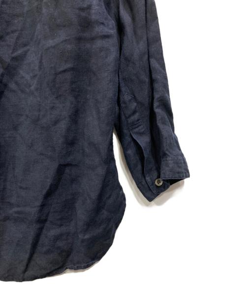 MARGARET HOWELL（マーガレットハウエル）MARGARET HOWELL (マーガレットハウエル) リネンバンドカラーシャツ ネイビー サイズ:2の古着・服飾アイテム