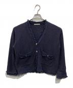 stola.ストラ）の古着「ツイーディニットカーディガン」｜ネイビー