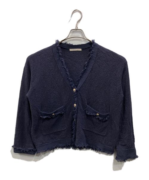 stola.（ストラ）stola. (ストラ) ツイーディニットカーディガン ネイビー サイズ:Freeの古着・服飾アイテム