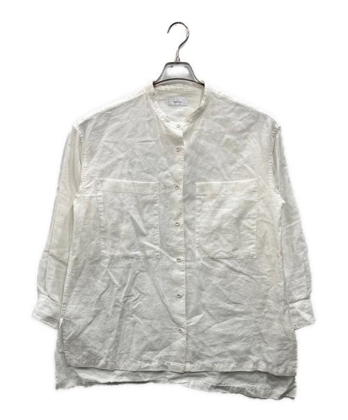 SHIPS any（シップスエニィ）SHIPS any (シップスエニィ) リネン スタンドカラー ポケットシャツ ホワイト サイズ:Freeの古着・服飾アイテム