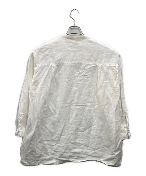 SHIPS any（シップスエニィ）SHIPS any (シップスエニィ) リネン スタンドカラー ポケットシャツ ホワイト サイズ:Freeの古着・服飾アイテム