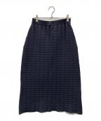 LOUNIEルーニー）の古着「リンクス柄ニットスカート」｜ネイビー