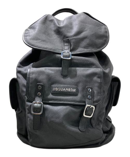 DSQUARED2（ディースクエアード）DSQUARED2 (ディースクエアード) コーティングキャンバスリュック ブラックの古着・服飾アイテム