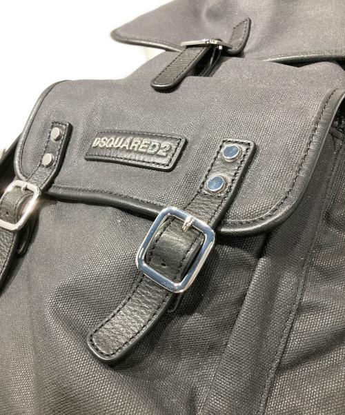 DSQUARED2（ディースクエアード）DSQUARED2 (ディースクエアード) コーティングキャンバスリュック ブラックの古着・服飾アイテム