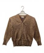 IENAイエナ）の古着「ラメプレーティングVネックカーディガン」｜ゴールド