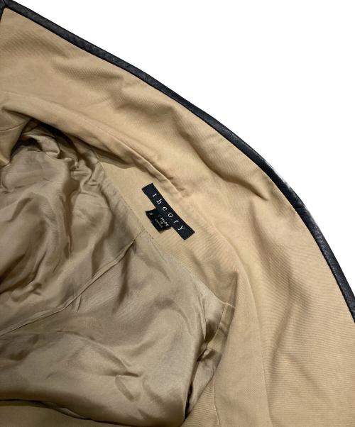 theory（セオリー）theory (セオリー) レザーパイピングトレンチコート ブラウン サイズ:Ｓの古着・服飾アイテム