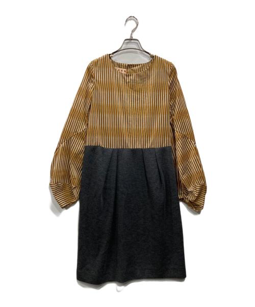 MARNI（マルニ）MARNI (マルニ) ドッキングワンピース ブラウン サイズ:Ｍの古着・服飾アイテム
