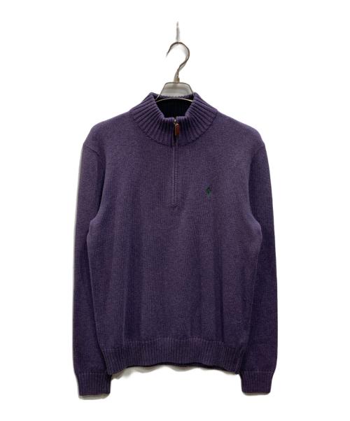 POLO RALPH LAUREN（ポロ・ラルフローレン）POLO RALPH LAUREN (ポロ・ラルフローレン) ハーフジップニット パープル サイズ:Mの古着・服飾アイテム