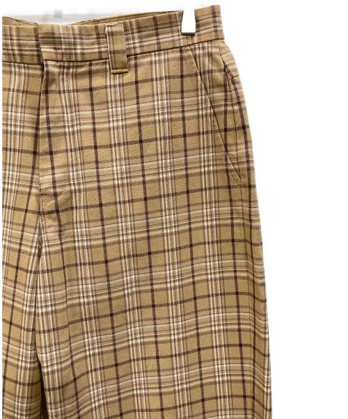 FARAH（ファーラー）FARAH (ファーラー) チェックワイドパンツ ベージュ サイズ:Lの古着・服飾アイテム
