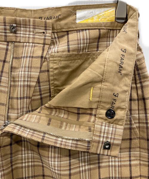 FARAH（ファーラー）FARAH (ファーラー) チェックワイドパンツ ベージュ サイズ:Lの古着・服飾アイテム
