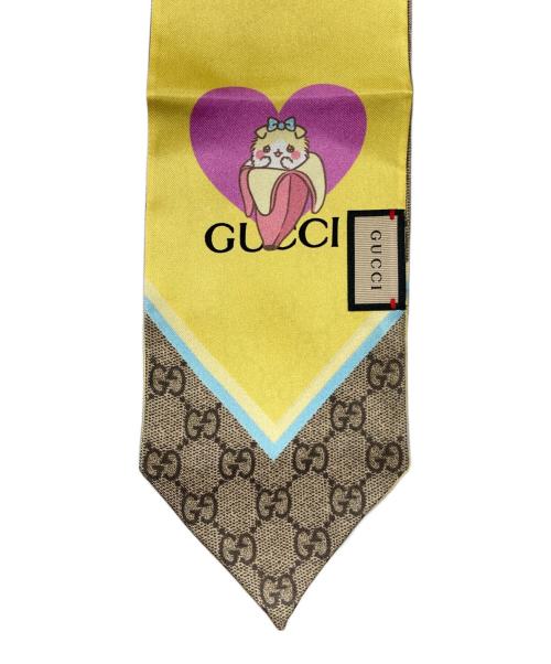 GUCCI（グッチ）GUCCI (グッチ) ツイリースカーフ ブラウンの古着・服飾アイテム