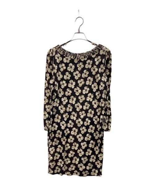 Max Mara WEEK END LINE（マックスマーラ ウイークエンドライン）MAX MARA WEEK END LINE (マックスマーラ ウイークエンドライン) クローバー柄ワンピース ブラック サイズ:Lの古着・服飾アイテム