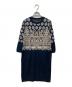 'S Max Mara（エスマックスマーラ）の古着「総柄ニットワンピース」｜ネイビー×イエロー