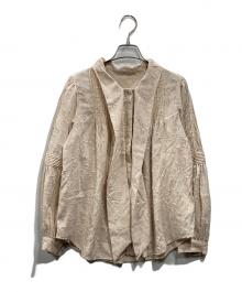 HER LIP TO（ハーリップトゥ）の古着「Bow-Tie Lace Trimming Blouse」｜ベージュ