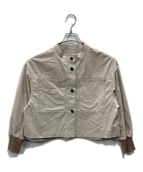 HUMAN WOMAN（ヒューマンウーマン）HUMAN WOMAN (ヒューマンウーマン) リサイクル混コットンウェザーブルゾン ベージュ サイズ:Ｍの古着・服飾アイテム
