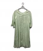 MACPHEEマカフィー）の古着「CRISP LINEN ハーフスリーブドレス」｜グリーン