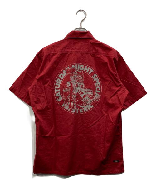 Hysteric Glamour（ヒステリックグラマー）Hysteric Glamour (ヒステリックグラマー) バックプリントワークシャツ レッド サイズ:Ｓの古着・服飾アイテム