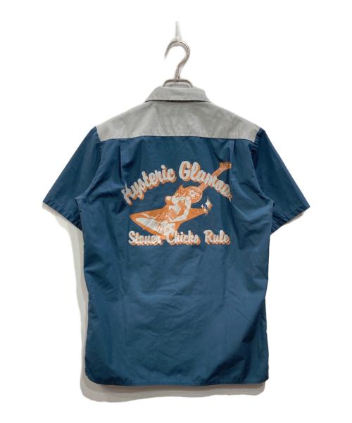 Hysteric Glamour（ヒステリックグラマー）Hysteric Glamour (ヒステリックグラマー) ギターガールプリントワークシャツ ブルー サイズ:Ｓの古着・服飾アイテム