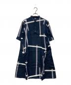 SOU・SOU×le coq sportifソウソウ×ルコックスポルティフ）の古着「リネンワンピース」｜ネイビー