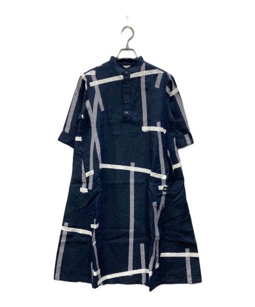 SOU・SOU（ソウソウ）SOU・SOU (ソウソウ) le coq sportif (ルコックスポルティフ) リネンワンピース ネイビー サイズ:Ｓの古着・服飾アイテム