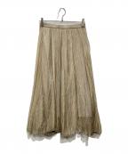 stola.ストラ）の古着「シアー楊柳花びらヘムスカート」｜カーキ