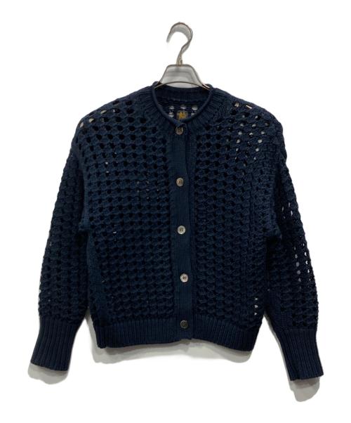 BATONER（バトナ―）BATONER (バトナ―) 透かし編みカーディガン ネイビー サイズ:1の古着・服飾アイテム