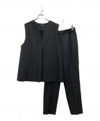 PLSTプラステ）の古着「フロントタックベストパンツセットアップ」｜ブラック