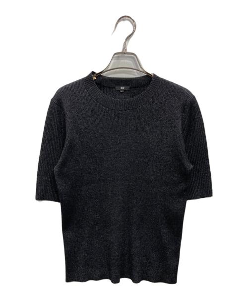 PLST（プラステ）PLST (プラステ) 洗えるルミナスリブセーター ブラック サイズ:Lの古着・服飾アイテム