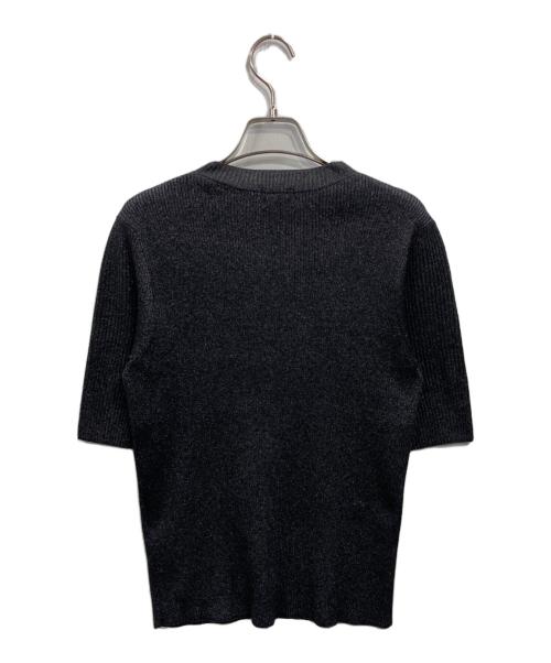 PLST（プラステ）PLST (プラステ) 洗えるルミナスリブセーター ブラック サイズ:Lの古着・服飾アイテム