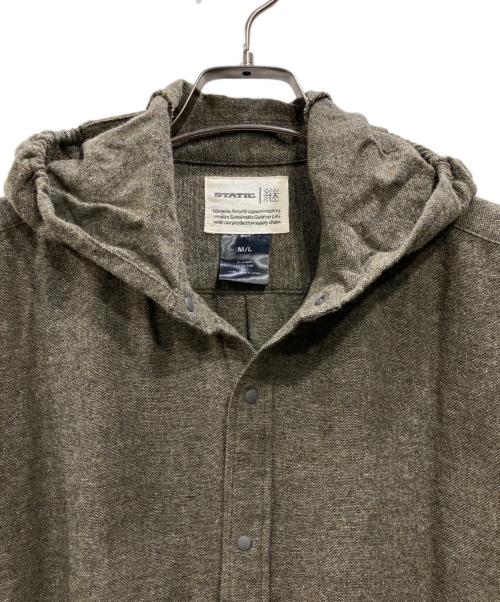 STATIC（スタティック）STATIC (スタティック) RE:WOOL HOOD SHIRTS カーキ サイズ:M/Lの古着・服飾アイテム