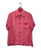 YAMANEヤマネ）の古着「オープンカラーシャツ」｜ピンク