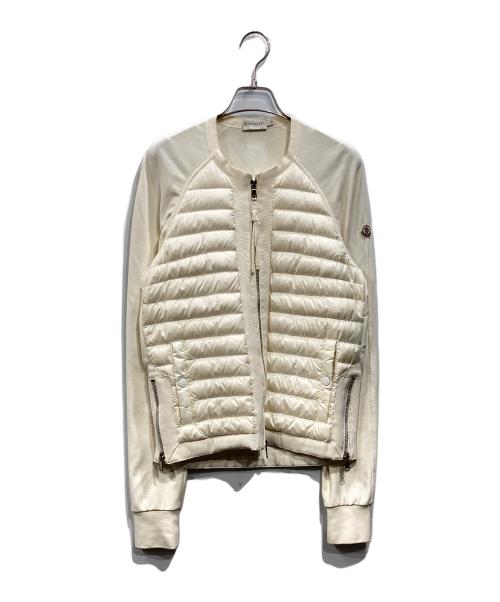 MONCLER（モンクレール）MONCLER (モンクレール) スウェット切替ダウンブルゾン アイボリー サイズ:XSの古着・服飾アイテム