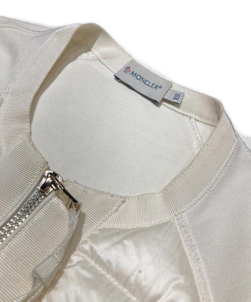 MONCLER（モンクレール）MONCLER (モンクレール) スウェット切替ダウンブルゾン アイボリー サイズ:XSの古着・服飾アイテム