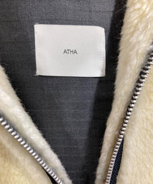 ATHA（アタ）ATHA (アタ) PULLOVER BOA ANORAK PARKA グレー×ベージュ サイズ:Fの古着・服飾アイテム
