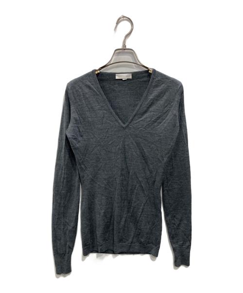 JOHN SMEDLEY（ジョンスメドレー）JOHN SMEDLEY (ジョンスメドレー) メリノウールVネックニット グレー サイズ:XSの古着・服飾アイテム