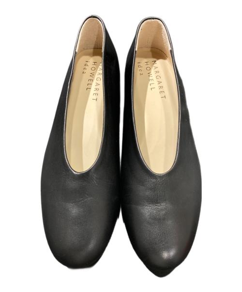 MARGARET HOWELL idea（マーガレット ハウエル アイディア）MARGARET HOWELL idea (マーガレット ハウエル アイディア) レザーパンプス ブラック サイズ:24.5㎝の古着・服飾アイテム