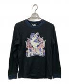 HGエイチジー）の古着「ガールプリントロングスリーブカットソー」｜ブラック