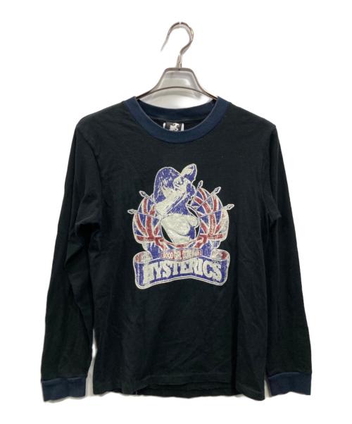 HG（エイチジー）HG (エイチジー) ガールプリントロングスリーブカットソー ブラック サイズ:Sの古着・服飾アイテム