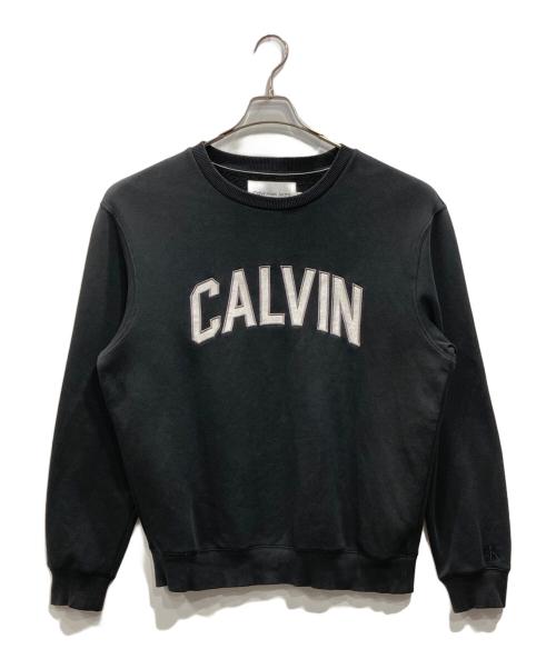 Calvin Klein Jeans（カルバンクラインジーンズ）Calvin Klein Jeans (カルバンクラインジーンズ) ロゴ刺繍スウェット ブラック サイズ:Mの古着・服飾アイテム