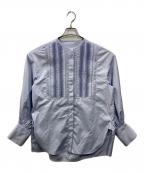 Adam et Ropeアダム エ ロペ）の古着「MIXタックボリュームブラウス」｜ブルー