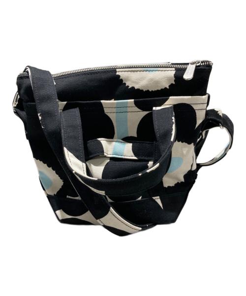 marimekko（マリメッコ）marimekko (マリメッコ) 2WAYショルダーバッグ ブラック×ホワイトの古着・服飾アイテム