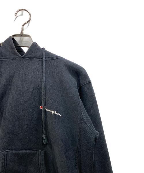 Champion REVERSE WEAVE（チャンピオン リバース ウィーブ）Champion REVERSE WEAVE (チャンピオン リバース ウィーブ) プルオーバーパーカー ブラック サイズ:Lの古着・服飾アイテム