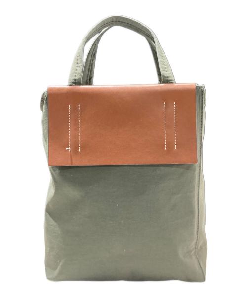 Acne studios（アクネ ストゥディオス）ACNE STUDIOS (アクネ ストゥディオス) Baker Out S 2WAYバッグ グリーン×ブラウンの古着・服飾アイテム