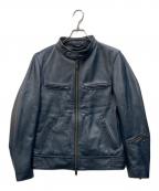Harufハルフ）の古着「シングルライダースジャケット」｜ネイビー
