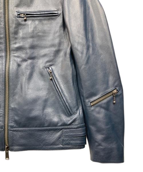 Haruf（ハルフ）Haruf (ハルフ) シングルライダースジャケット ネイビー サイズ:Ｍの古着・服飾アイテム