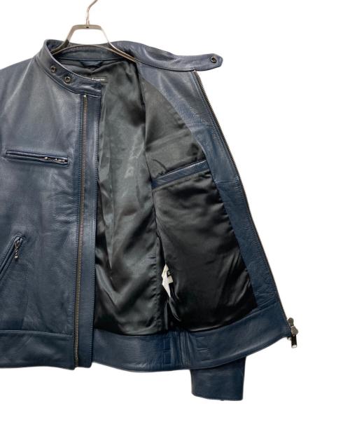 Haruf（ハルフ）Haruf (ハルフ) シングルライダースジャケット ネイビー サイズ:Ｍの古着・服飾アイテム
